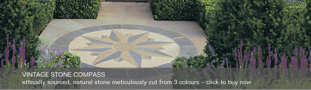 Vintage Stone Compass - ethically sourced, natural stone meticulously cut from 3 colours - click to buy now